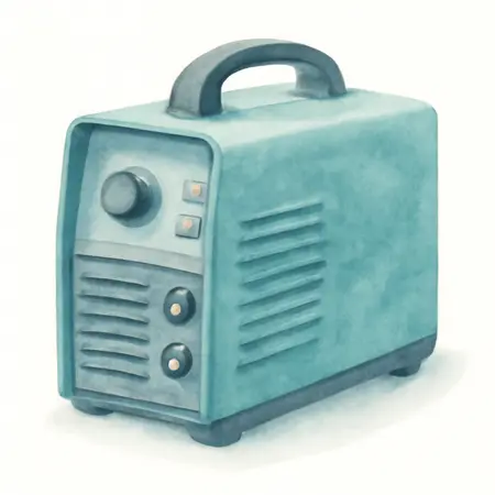 Water color illustrative image of a generic UNLIMITED 140 Professional Multiprocess Welder with 120V Input