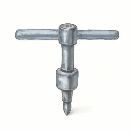 Water color illustrative image of a generic Universal Fit Ratcheting Chuck Key