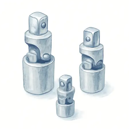 Water color illustrative image of a generic Universal Joint Socket Adapter Set, 3 Piece