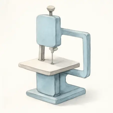 Water color illustrative image of a generic Universal Portable Band Saw Benchtop Stand