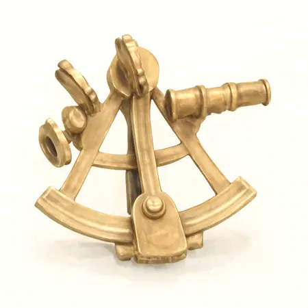 Water color illustrative image of a generic Vintage Brass Sextant