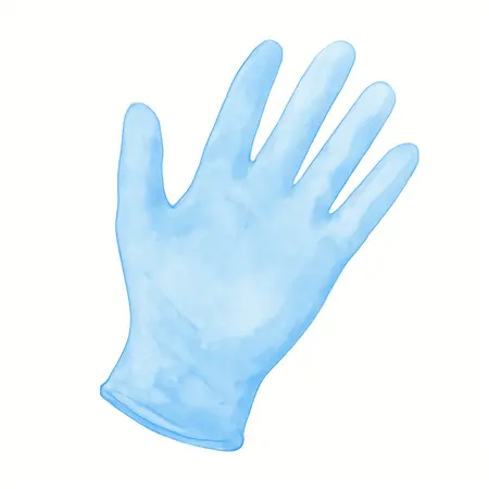 Water color illustrative image of a generic Vinyl Gloves 100 Pc  X-Large