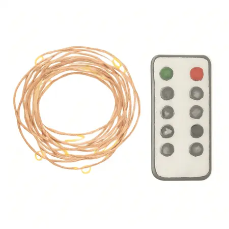 Water color illustrative image of a generic Warm White Copper Wire Lights with Remote