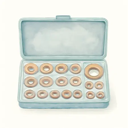 Water color illustrative image of a generic Washer/Seal Assortment, 54 Piece