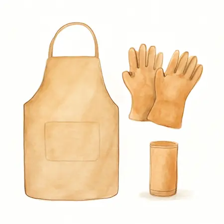 Water color illustrative image of a generic Welders Leather Combo Set 3 Pc