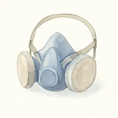 Water color illustrative image of a generic Welding, Silica, Concrete Dust & Mold Respirator - Large