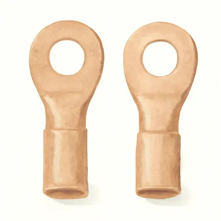 Water color illustrative image of a generic CHICAGO ELECTRIC Welding Cable Lugs - #4 AWG, 3/8 in. Stud, 2 Piece