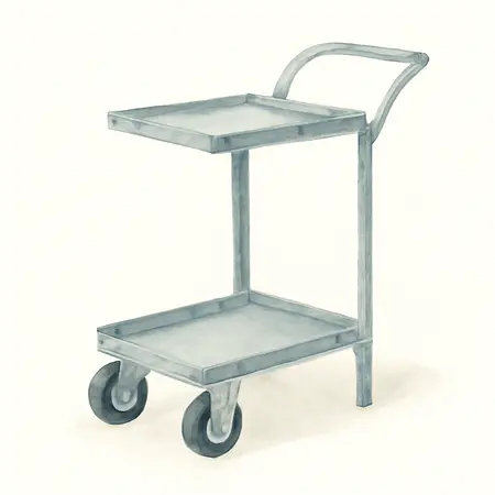 Water color illustrative image of a generic CHICAGO ELECTRIC 100 lb. Capacity Welding Cart