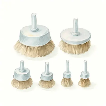Water color illustrative image of a generic Wire Wheel/Cup Brush Set, 6 Piece