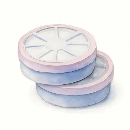 Water color illustrative image of a generic XP100 Pancake Respirator Refill, 2 Pack