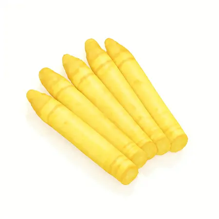 Water color illustrative image of a generic Yellow Marking Crayons, 6 Pack