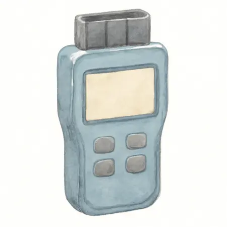 Water color illustrative image of a generic ZR8s OBD2 Code Reader with Live Data