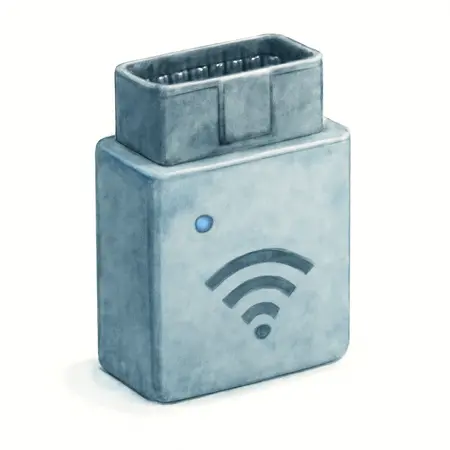 Water color illustrative image of a generic ZR-BT1 OBD2 BLUETOOTH Dongle Code Reader