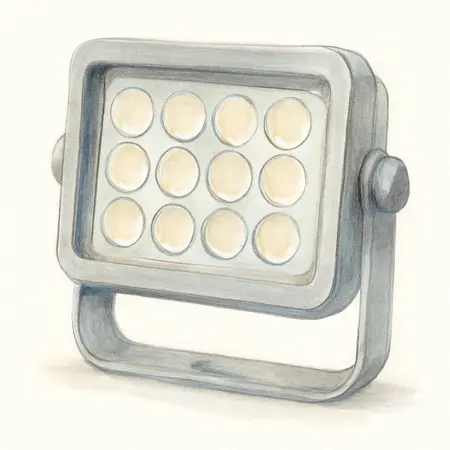 Water color illustrative image of a generic 12/24V LED Automotive Floodlight