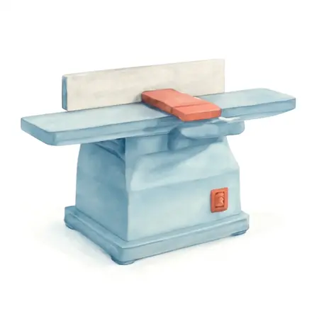 Water color illustrative image of a generic 12 Amp, 6 in. Benchtop Jointer
