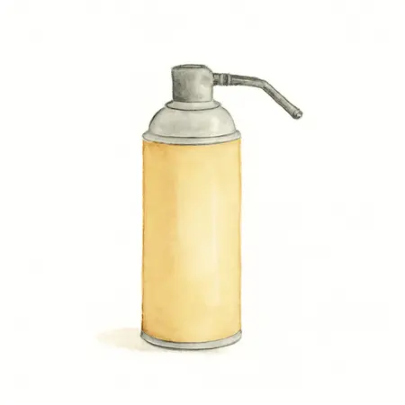 Water color illustrative image of a generic 16 oz. Aerosol Tire Inflator