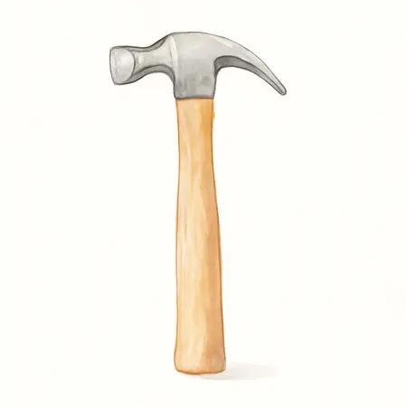 Water color illustrative image of a generic DOYLE 16 oz. Steel Nailing Hammer