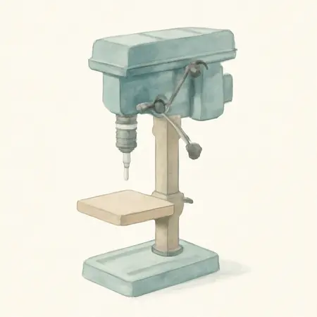 Water color illustrative image of a generic 17 in. Variable-Speed Drill Press with Light