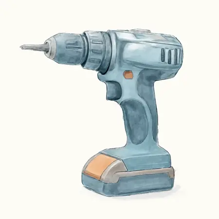Water color illustrative image of a generic 20V Brushless Cordless, 1/2 in. Hammer Drill - Tool Only