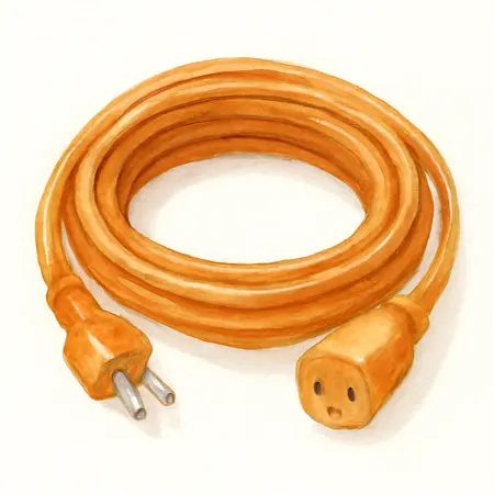 Water color illustrative image of a generic 25 ft. x 10/3 Gauge 30A Generator Extension Cord