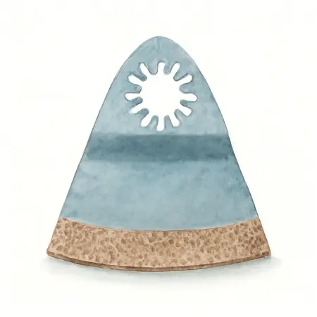 Water color illustrative image of a generic 3-1/2 in. Diamond Grit Grout Blade for Oscillating Multi-Tools