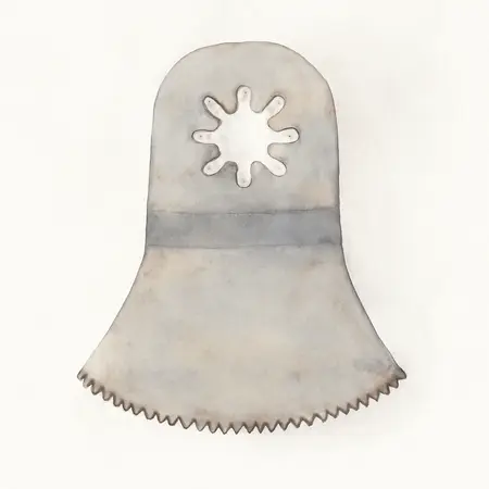 Water color illustrative image of a generic 4 in. Bi-Metal Half-Moon Blade for Oscillating Multi-Tools