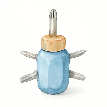 Water color illustrative image of a generic 6-in-1 Stubby Multi-bit Screwdriver/Nut Driver