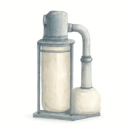 Water color illustrative image of a generic Dust Collector with 2 Micron Canister Filter