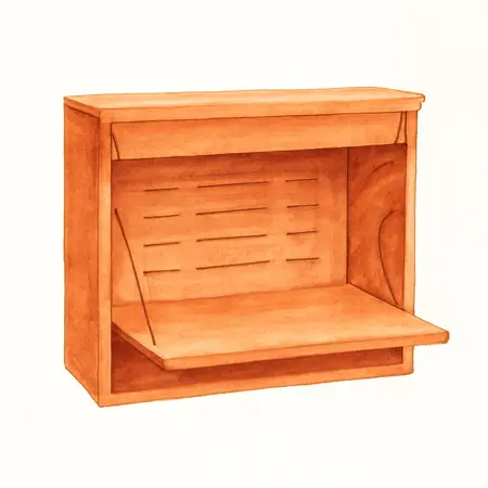 Water color illustrative image of a generic U.S. GENERAL 56 in. x 22 in. Work Center Hutch, Series 3, Orange