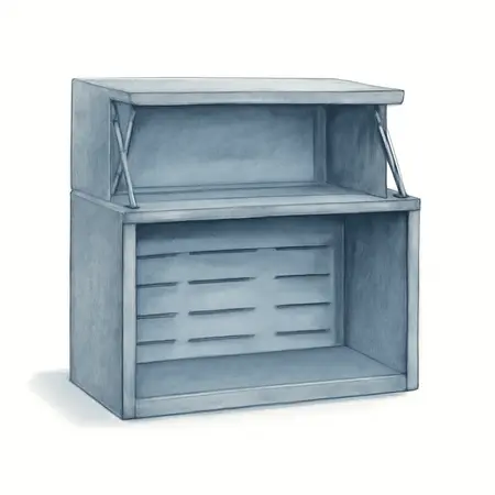 Water color illustrative image of a generic U.S. GENERAL 56 in. x 22 in. Work Center Hutch, Series 3, Slate Gray