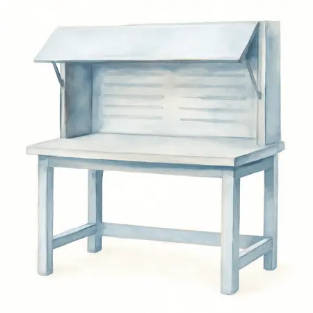 Water color illustrative image of a generic U.S. GENERAL 72 in. x 22 in. Work Center Hutch, Series 3 Gray