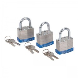 1-1/2 in. Keyed-Alike Padlocks, 3 Pc.