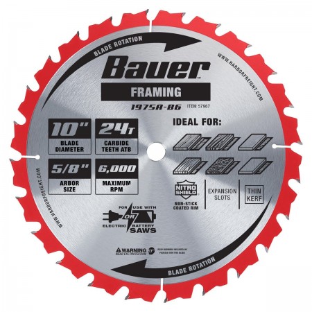 10 In. 24T Framing Circular Saw Blade