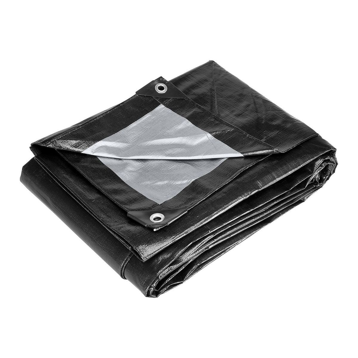 10 ft. x 12 ft. Silver and Black Extreme Duty Weather Resistant Tarp