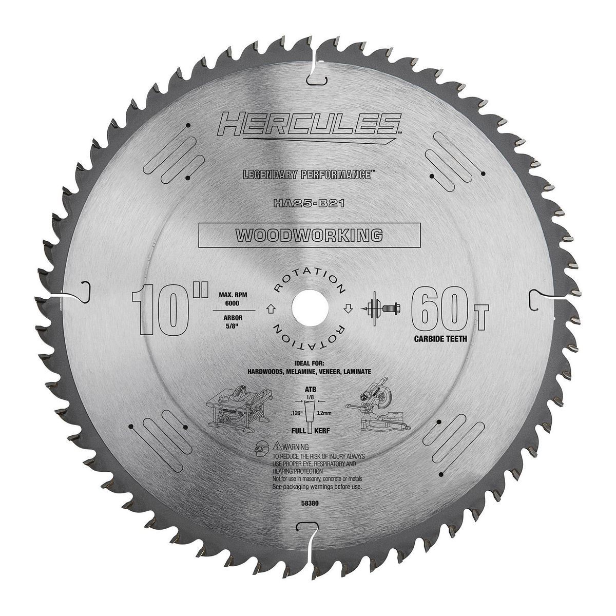 10 in., 60T Woodworking Circular Saw Blade