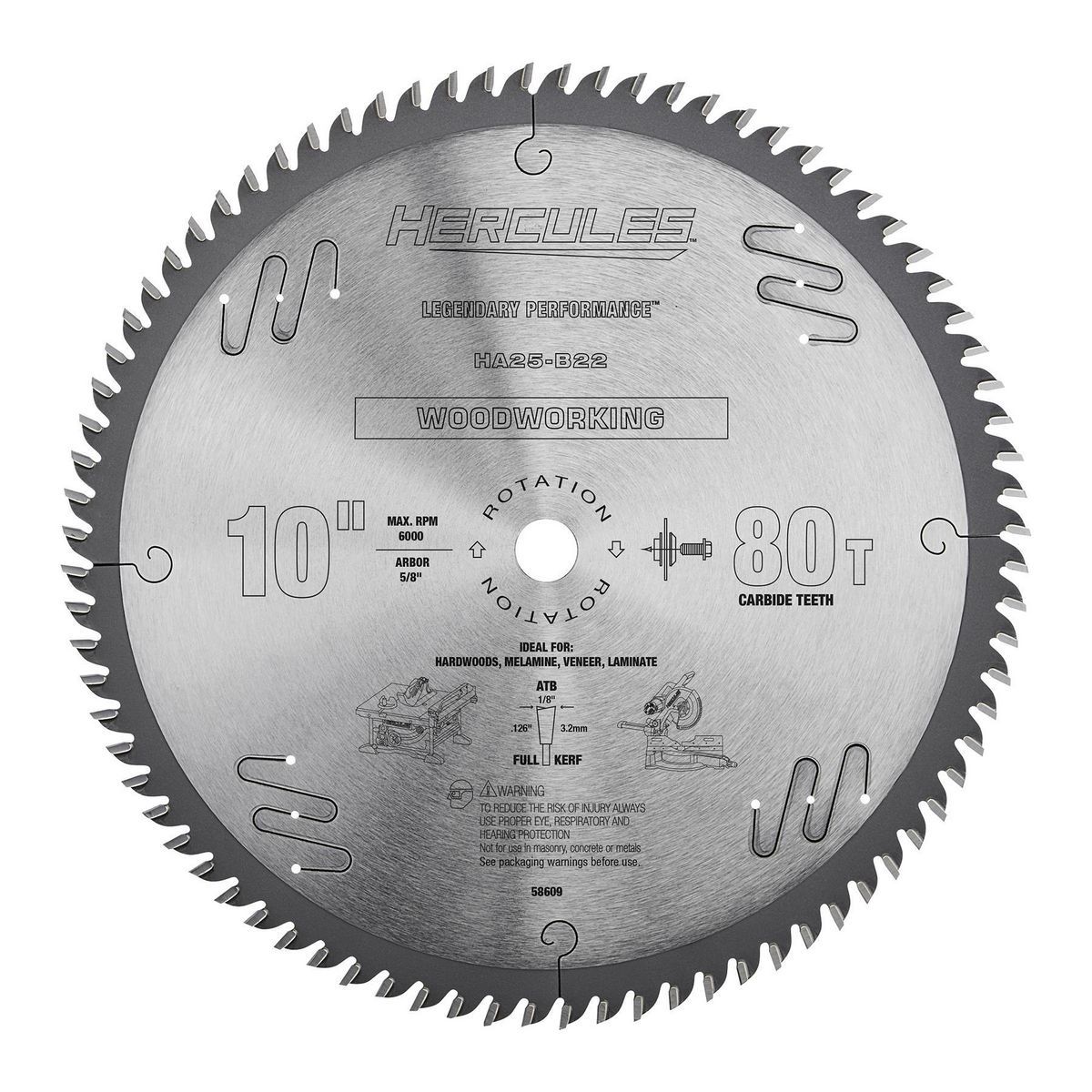 10 in., 80T Woodworking Circular Saw Blade