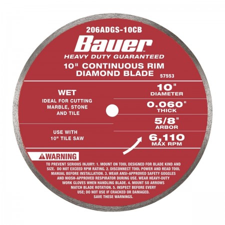 10 in. Continuous Rim Wet Cut Diamond Blade