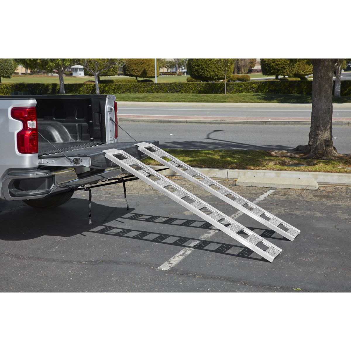 1250 lb. Capacity, 13 in. x 77 in. Straight Aluminum Loading Ramps, Set of 2