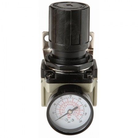 125 PSI 1/2 in. NPT Air Flow Regulator with Dial Gauge