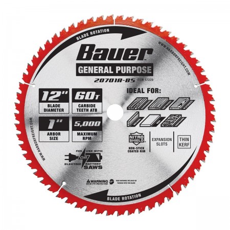 12 in. 60T General Purpose Circular Saw Blade