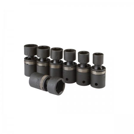 1/2 in. Drive Metric Impact Swivel Socket Set, 7 Pc.