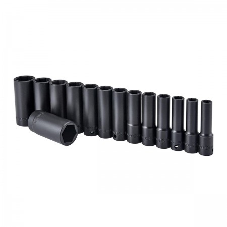 1/2 in.  Drive Metric Professional Deep Impact Socket Set, 14 Pc.