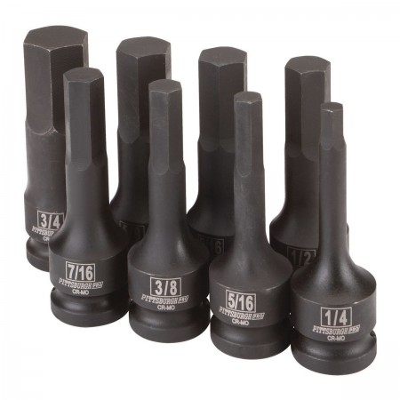 1/2 in. Drive SAE Impact Hex Socket Set, 8 Pc