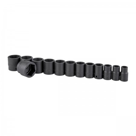 1/2 in. Drive SAE Professional Impact Socket Set, 13 Pc.