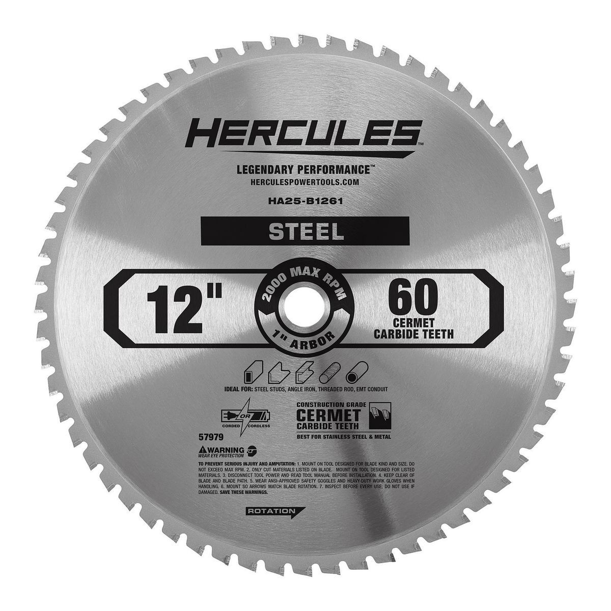 12 in., 60T Metal Cutting Circular Saw Blade