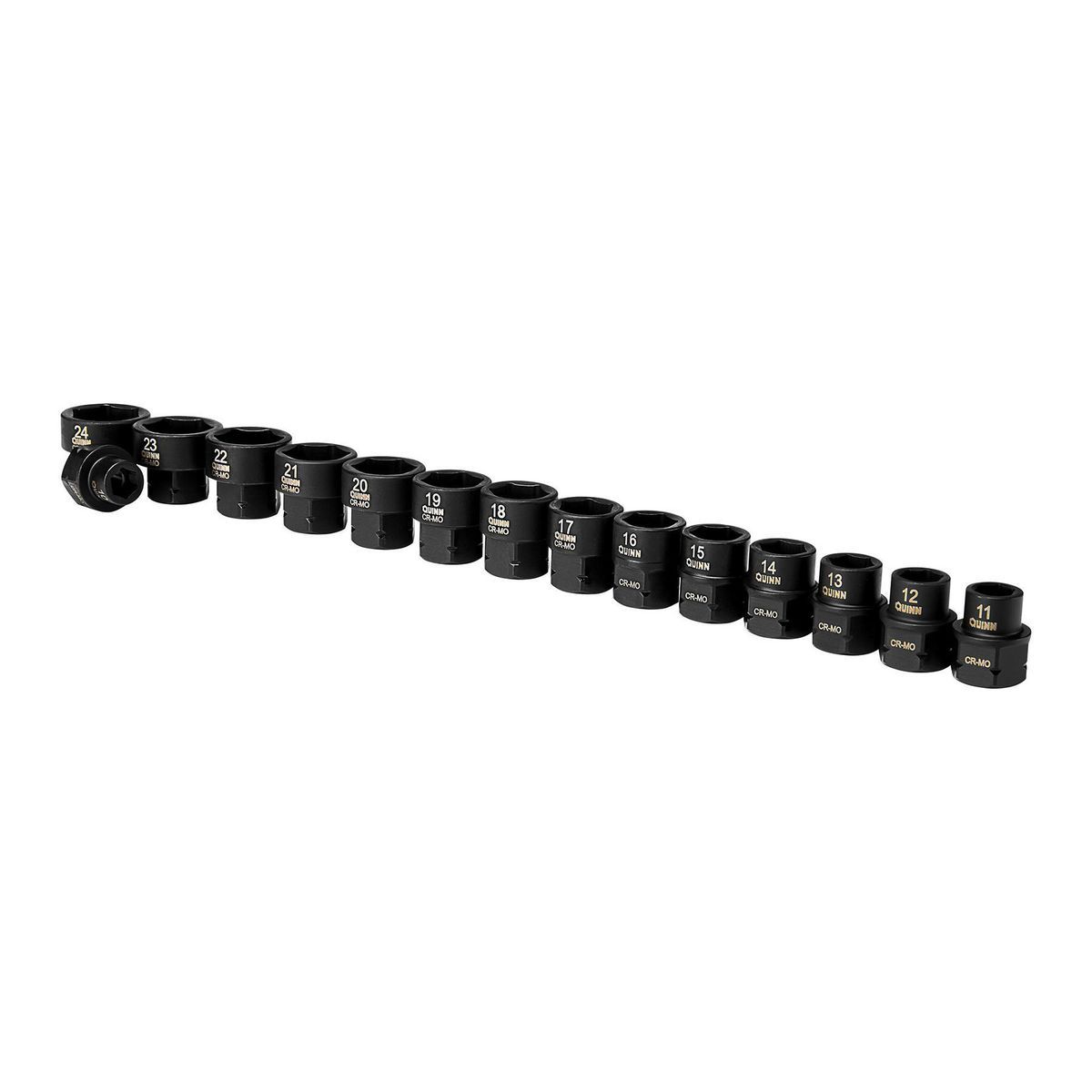 1/2 in. Drive Metric Low-Profile Impact Socket Set, 15-Piece