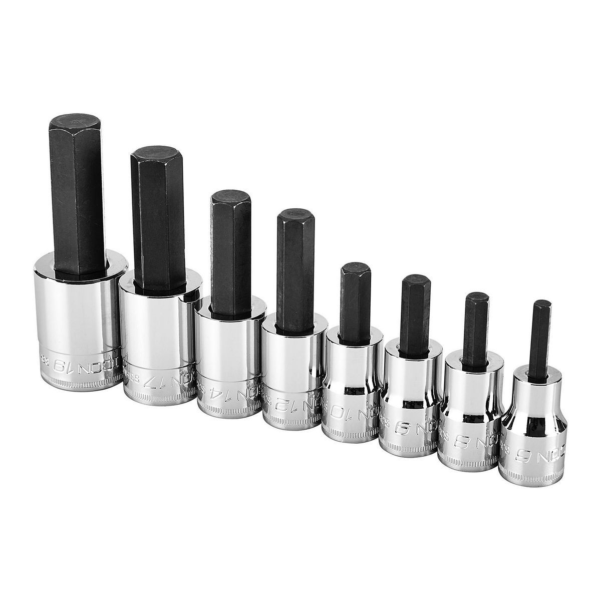 1/2 in. Drive Metric Professional Hex-Bit Socket Set, 8-Piece