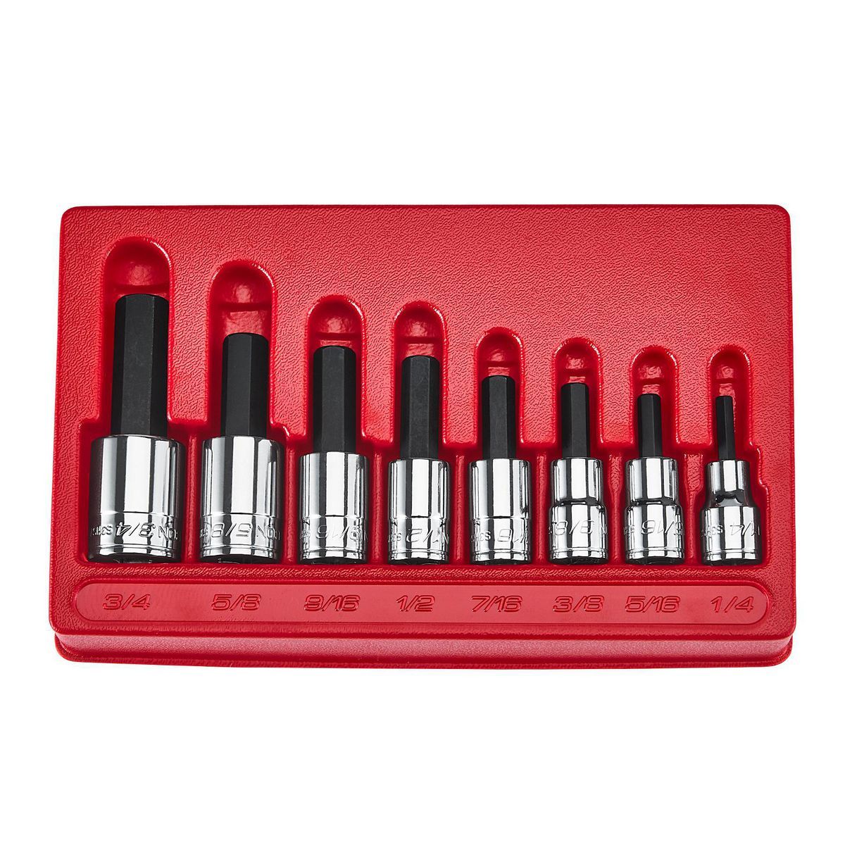 1/2 in. Drive SAE Professional Hex-Bit Socket Set, 8-Piece