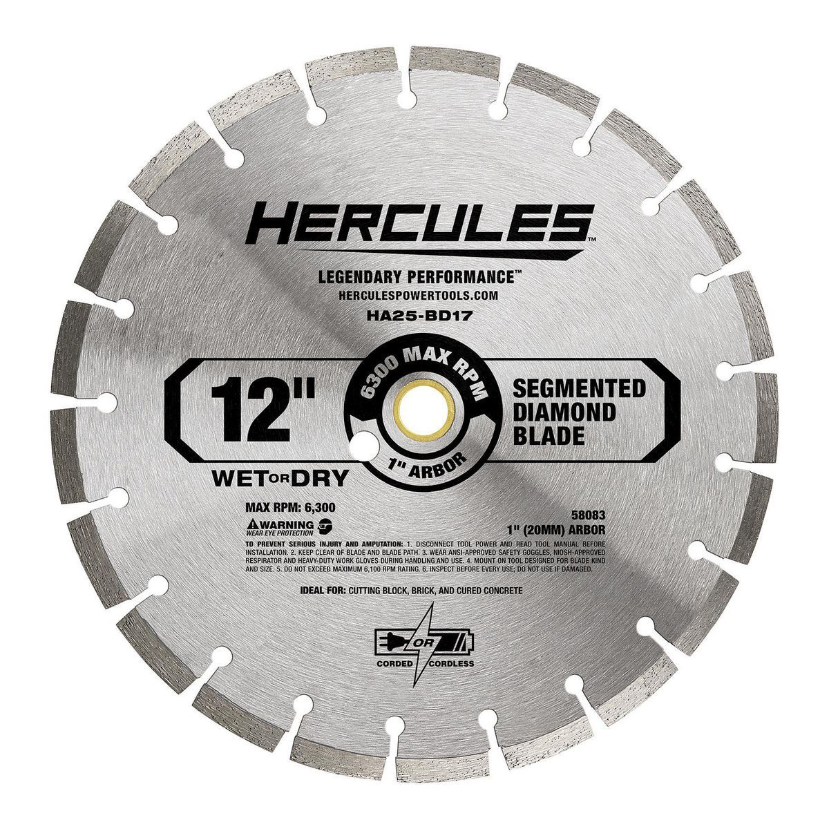 12 in. Segmented Rim Diamond Blade