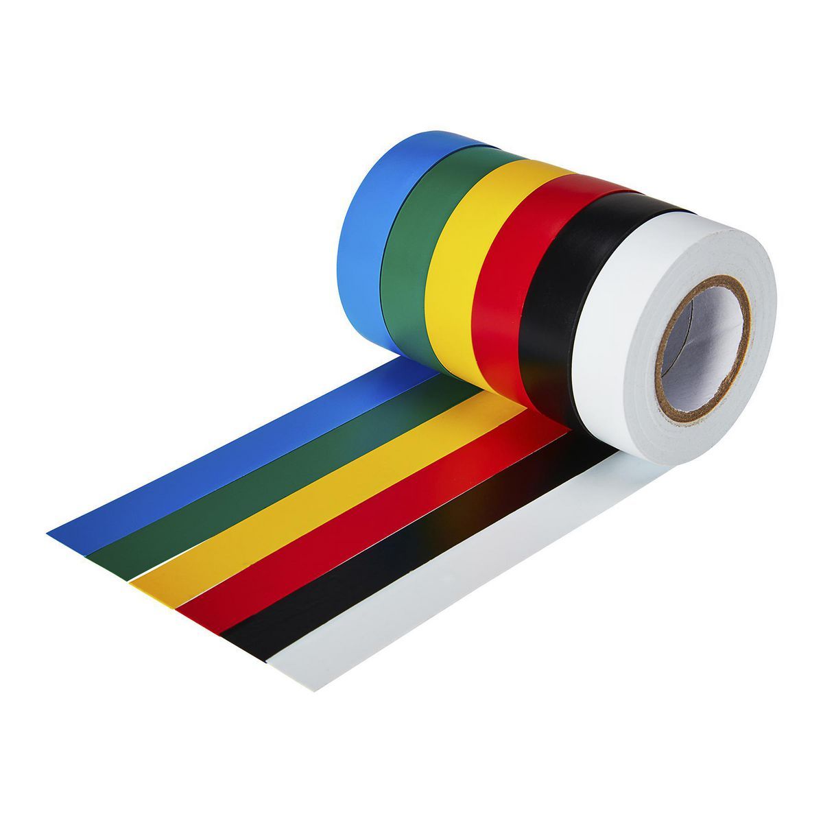 1/2 in.  x 20 ft.  Multiple Color Electrical Tape, 6 Piece